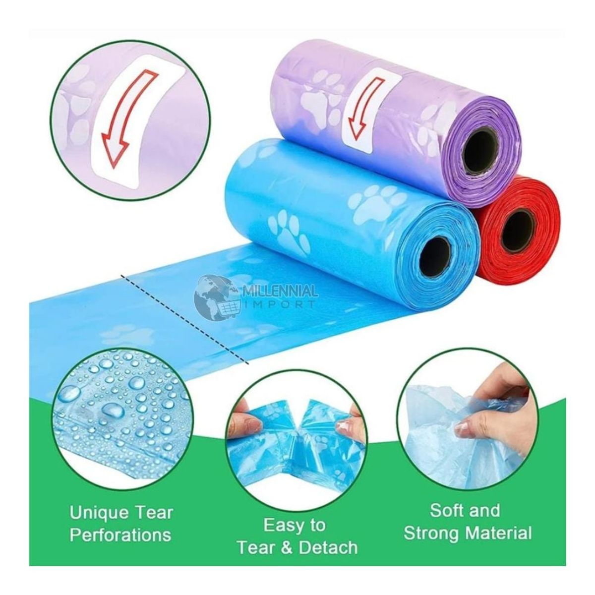 GENERICO - Correa de Nailon Retráctil para Perro 5metros Más Bolsas