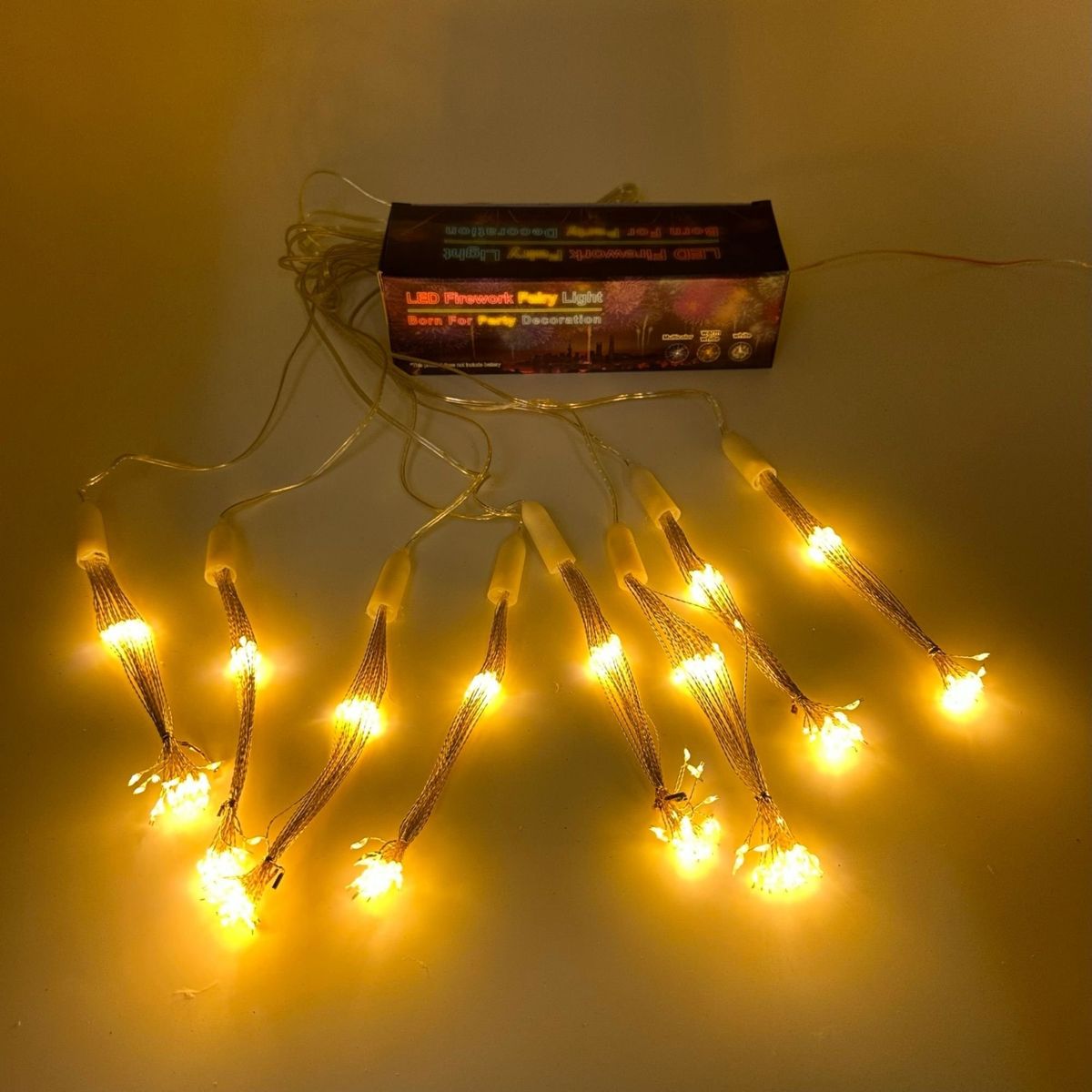 FLORIPA - Colgante De 8 Pendientes Con Luces Led. Blanco Cálido CV947 Floripa