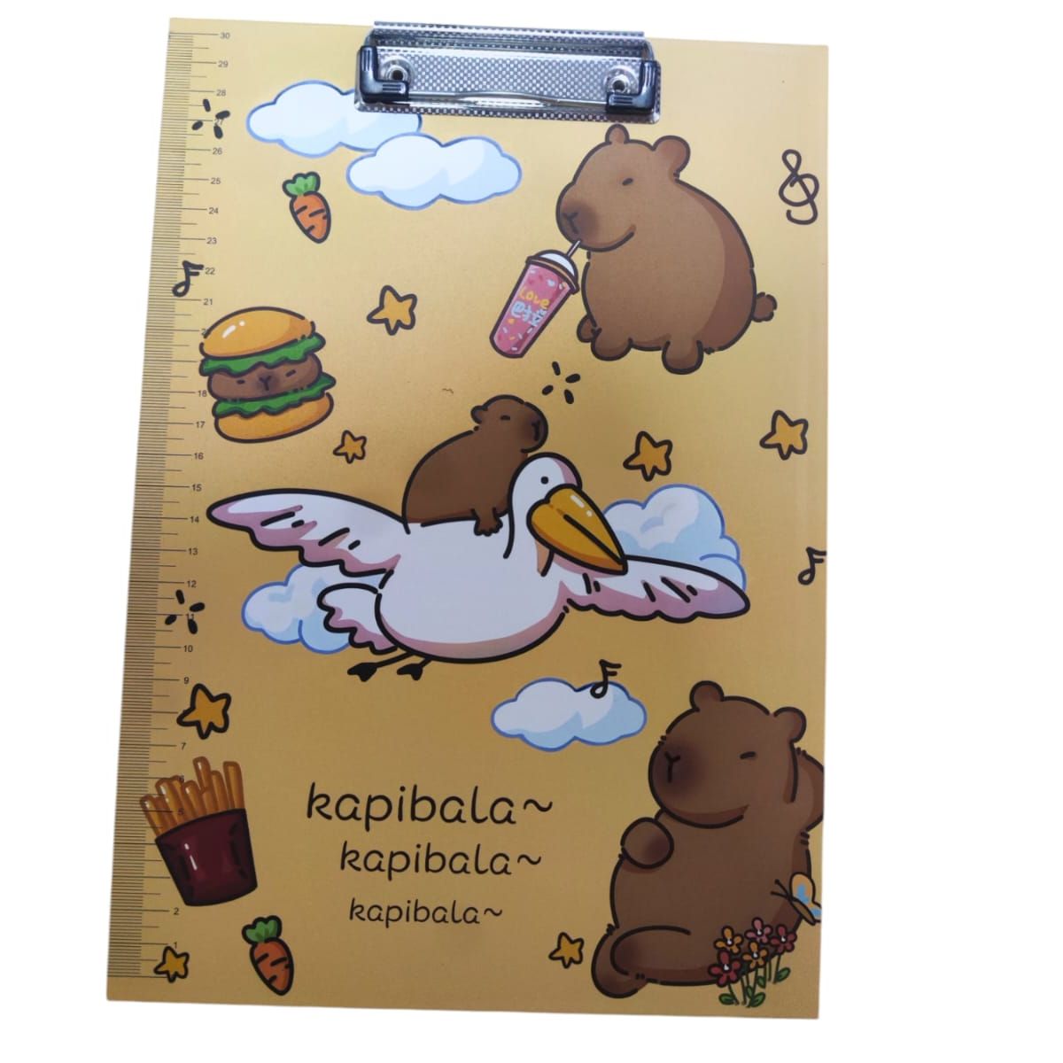 GENERICO - Porta Papeles con Clip mas Regla con Diseño Capibara