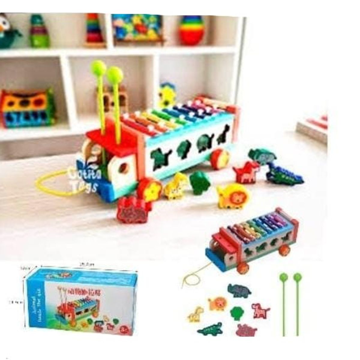 GENERICO - Juguete Bus Xilófono con Animales de encaje