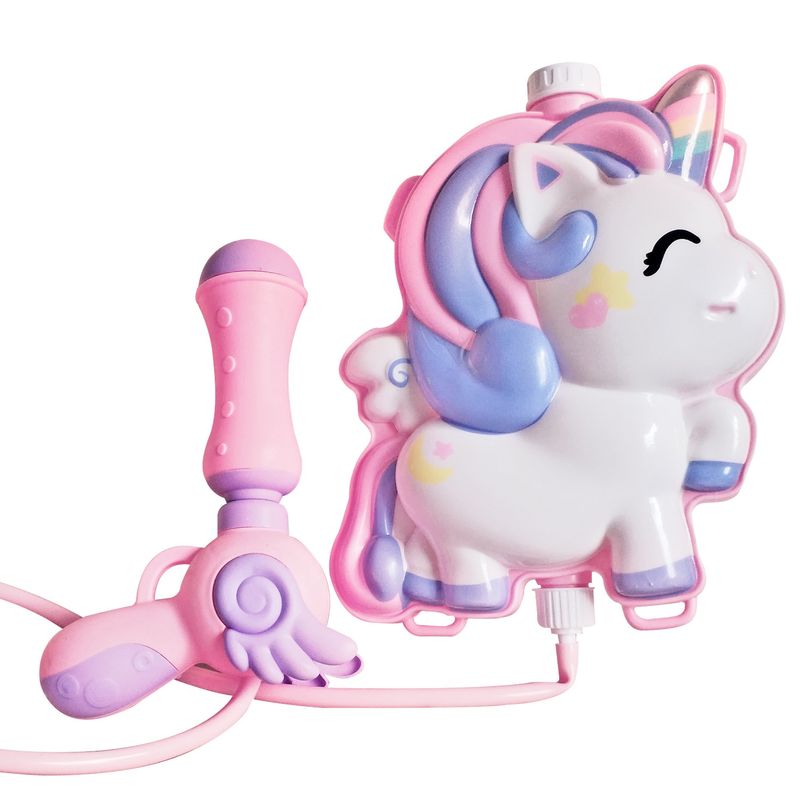GENERICO - PISTOLA DE AGUA CON CANTIMPLORA UNICORNIO ROSA - JUGUETE NAVIDAD