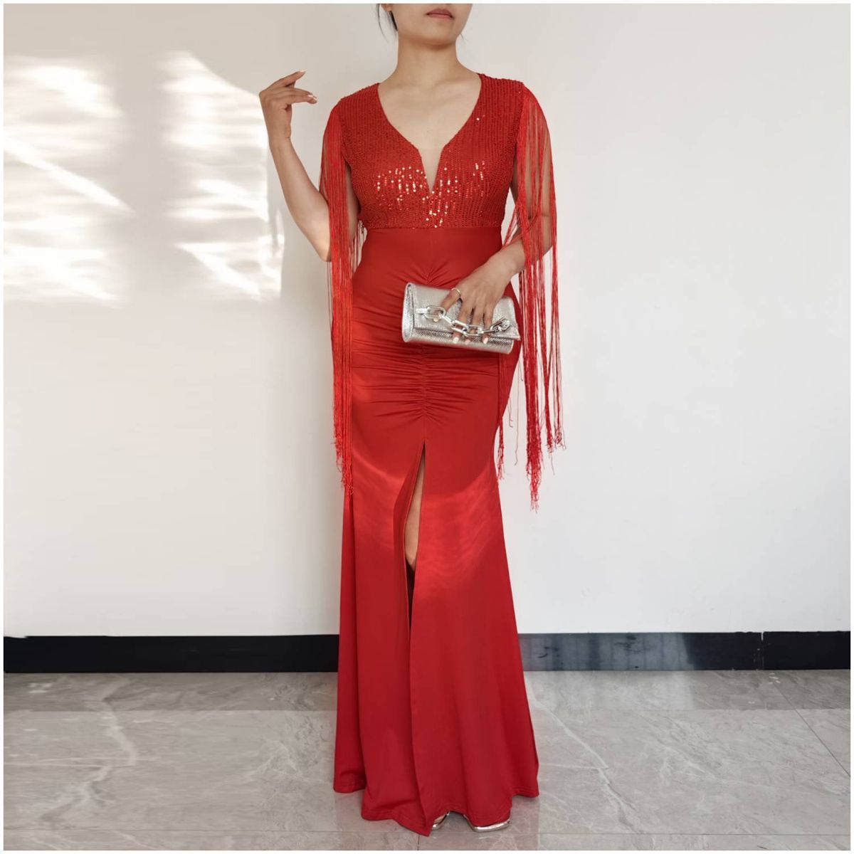 RINODERINA - Vestido Largo Elegante Fiesta Moderno Moda Mujer