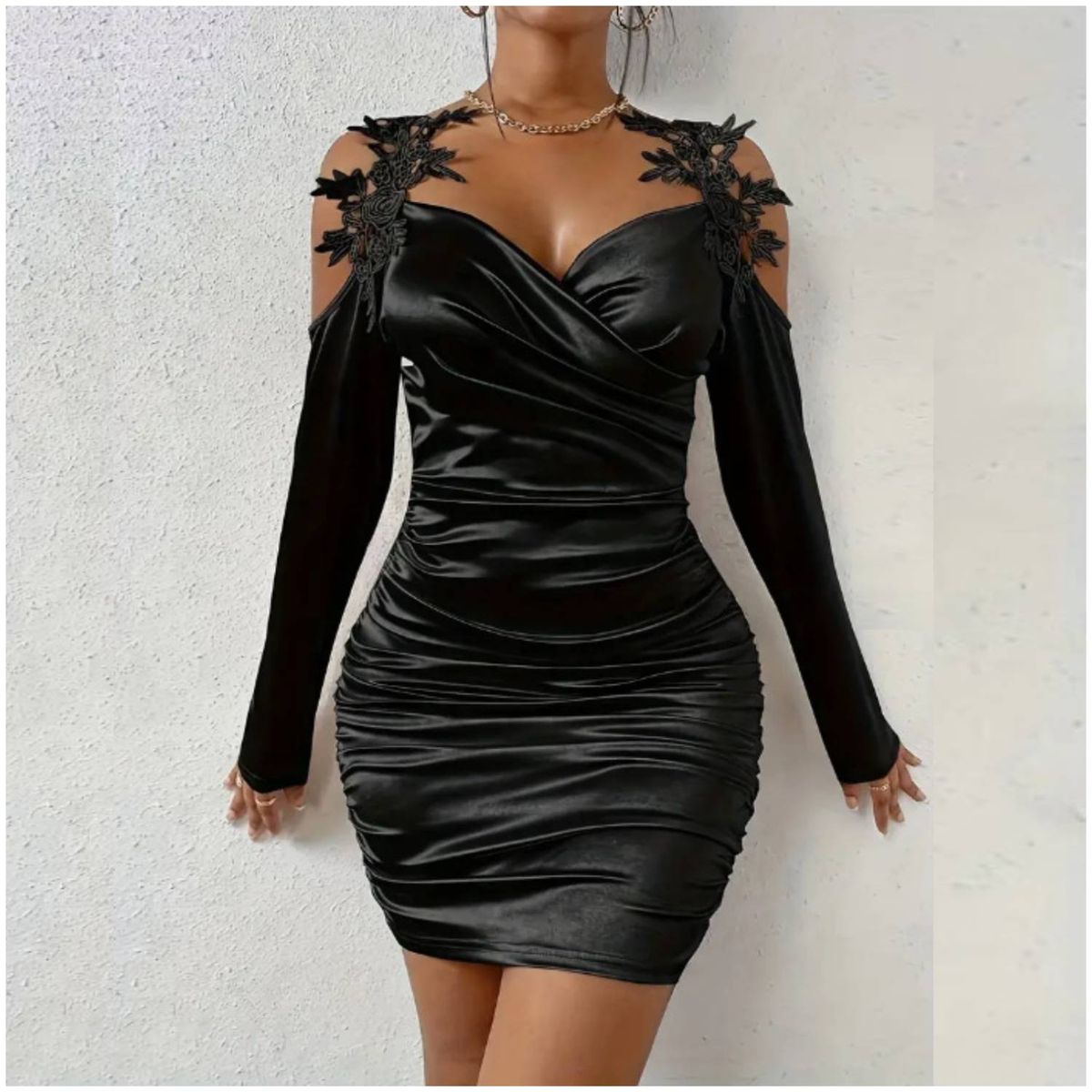 RINODERINA - Vestido Elegante Corto Fiesta Ajustado Moda Mujer