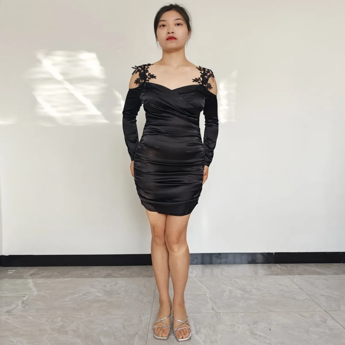 RINODERINA - Vestido Elegante Corto Fiesta Ajustado Moda Mujer