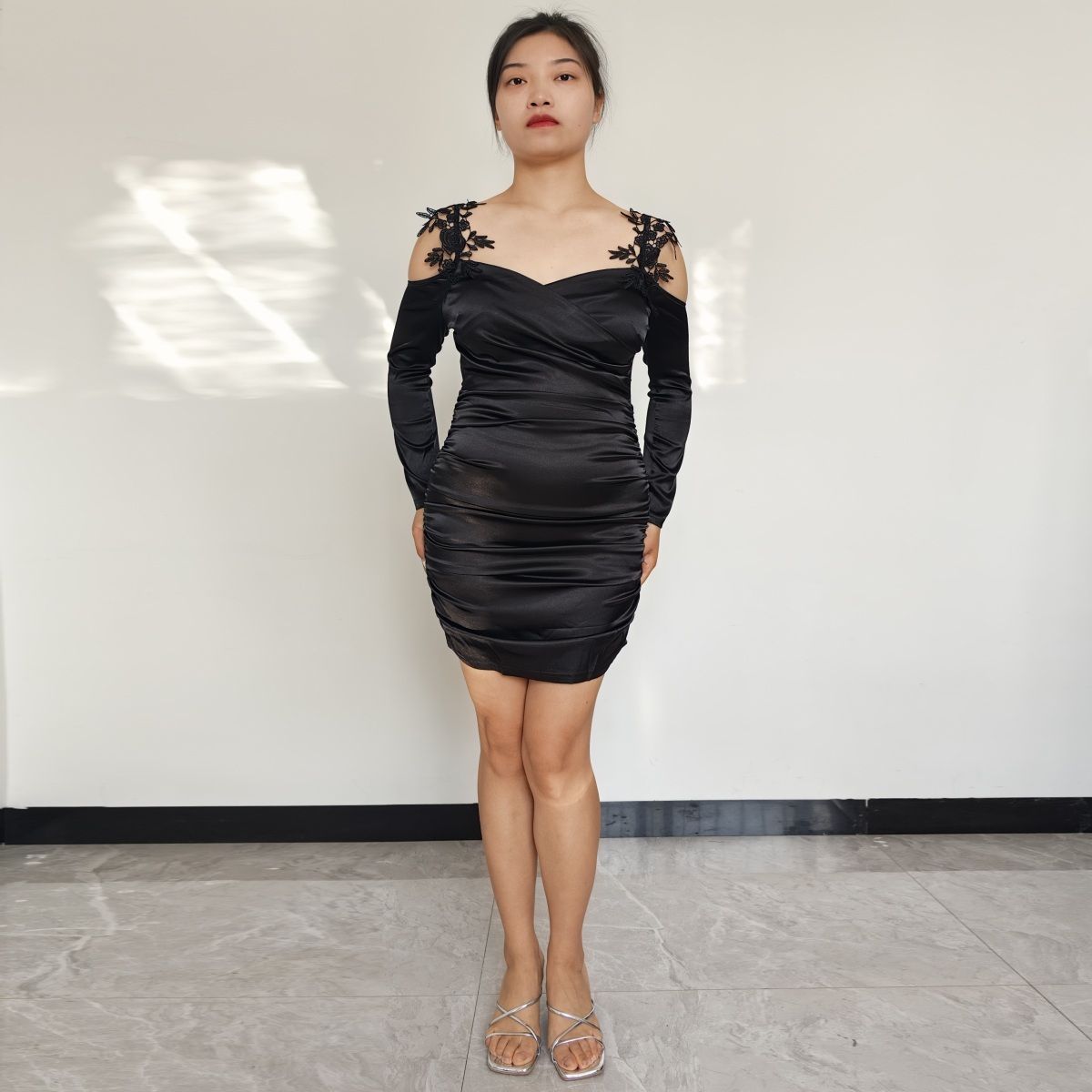 RINODERINA - Vestido Elegante Corto Fiesta Ajustado Moda Mujer