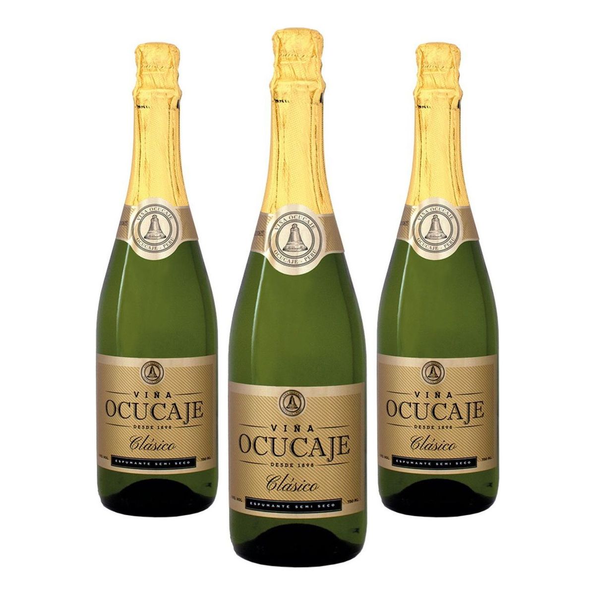 OCUCAJE - Pack x3 Vino Clasico Espumante 750 ml