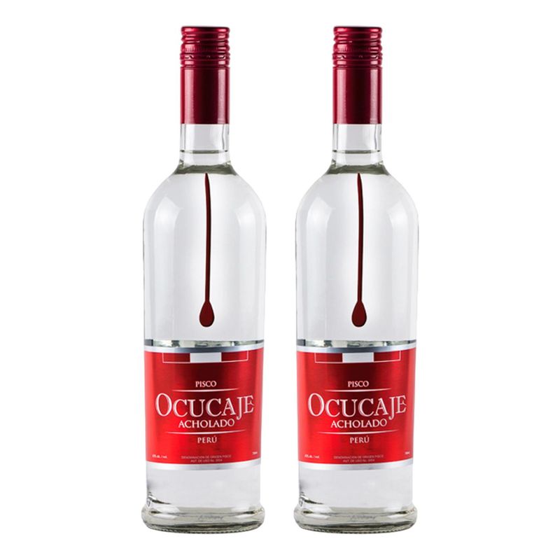 OCUCAJE - Pack X2 Pisco Gota Ocucaje Acholado X 700 Ml