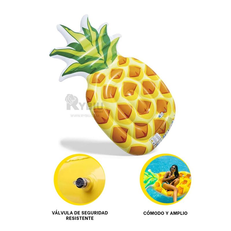 RYBIU IMPORT - Inflable Forma de Pina 124x216cm Y+Post-it Adhesivos