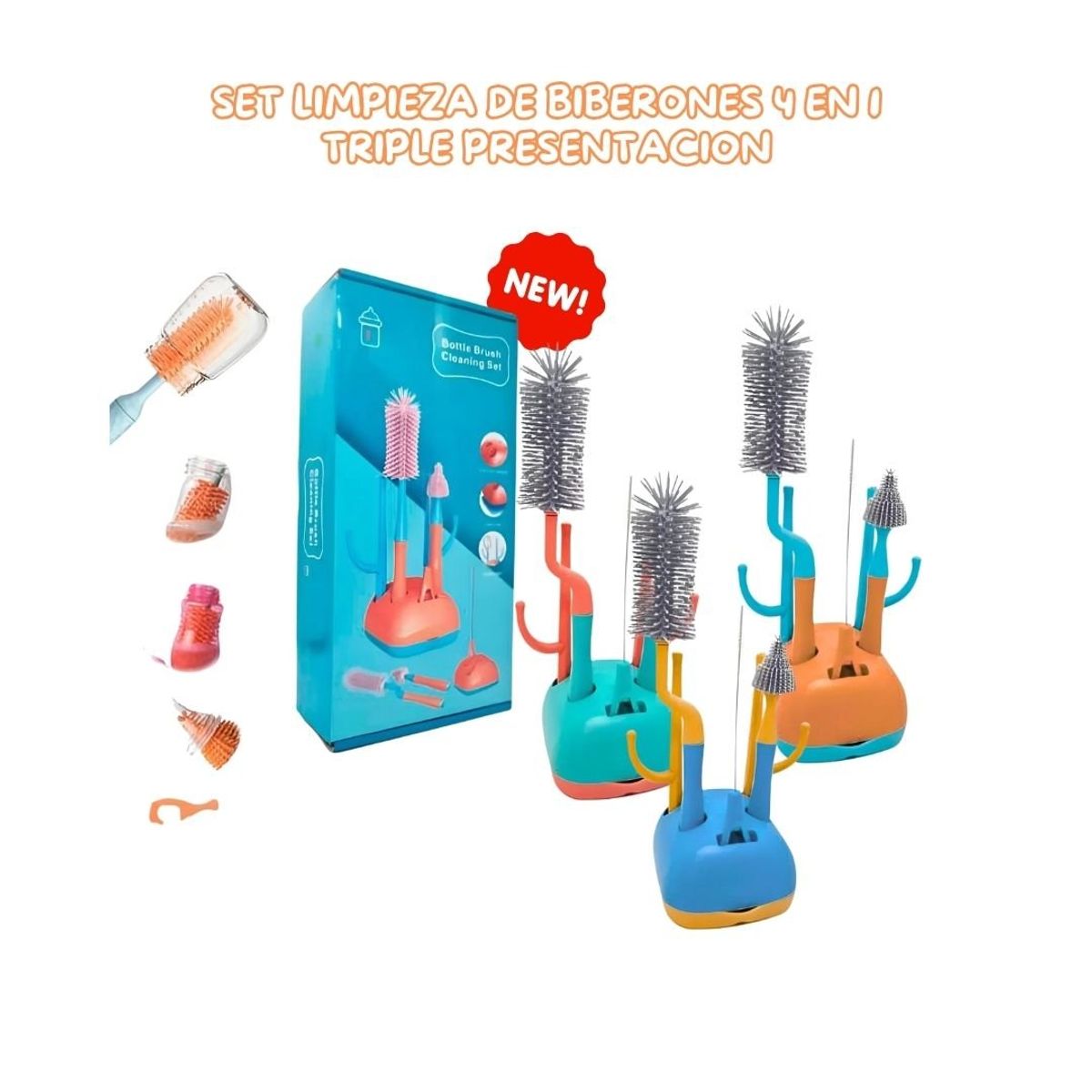 GENERICO - Set Limpieza De Biberones 4 en 1