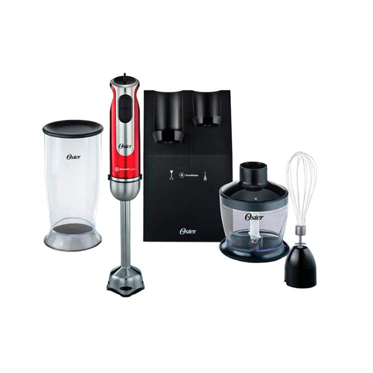 OSTER - Batidora Oster de Inmersión con Accesorios FPSTHB2801 051 Rojo