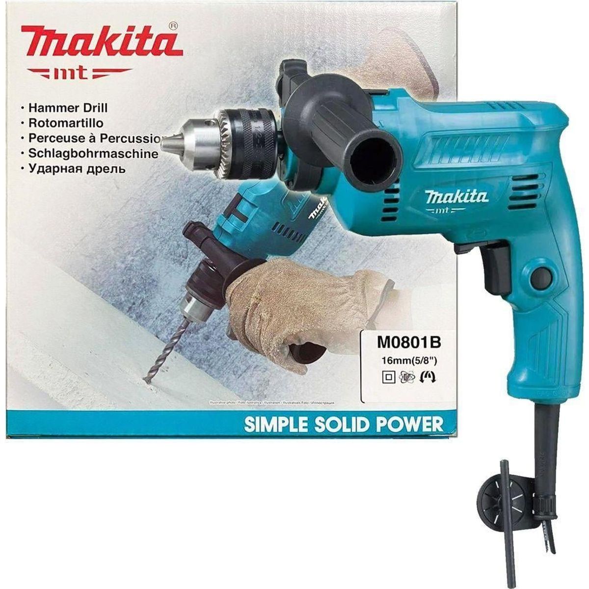 MAKITA MT - Taladro Percutor Makita M0801B MT 12 500W VVR Caja carton