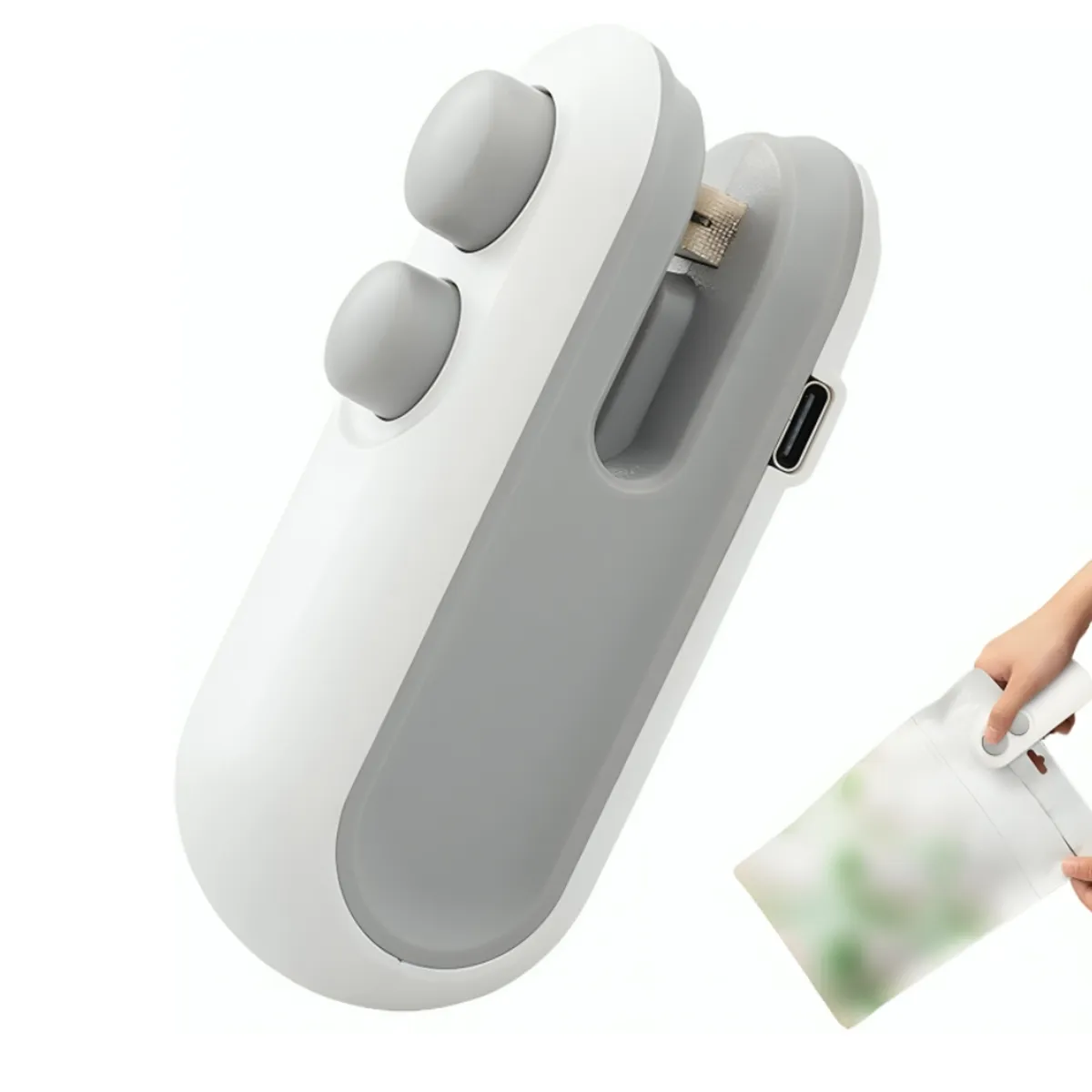 GENERICO - Sellador cortador de bolsas 2 en 1 magnético Recargable