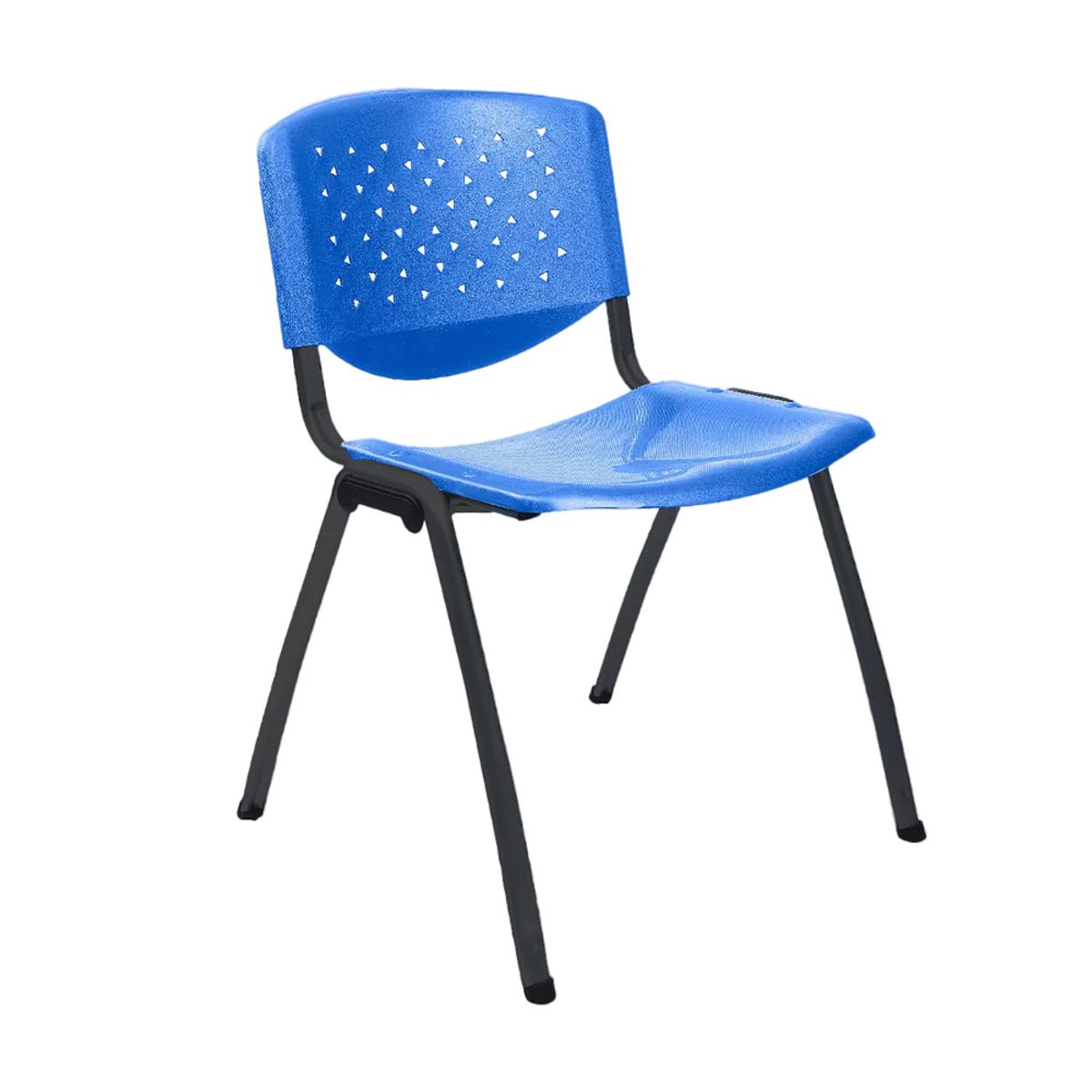 OFIDEAS - Silla de Oficina Visita Prisma Tubo Negro Asiento Azul Ofideas
