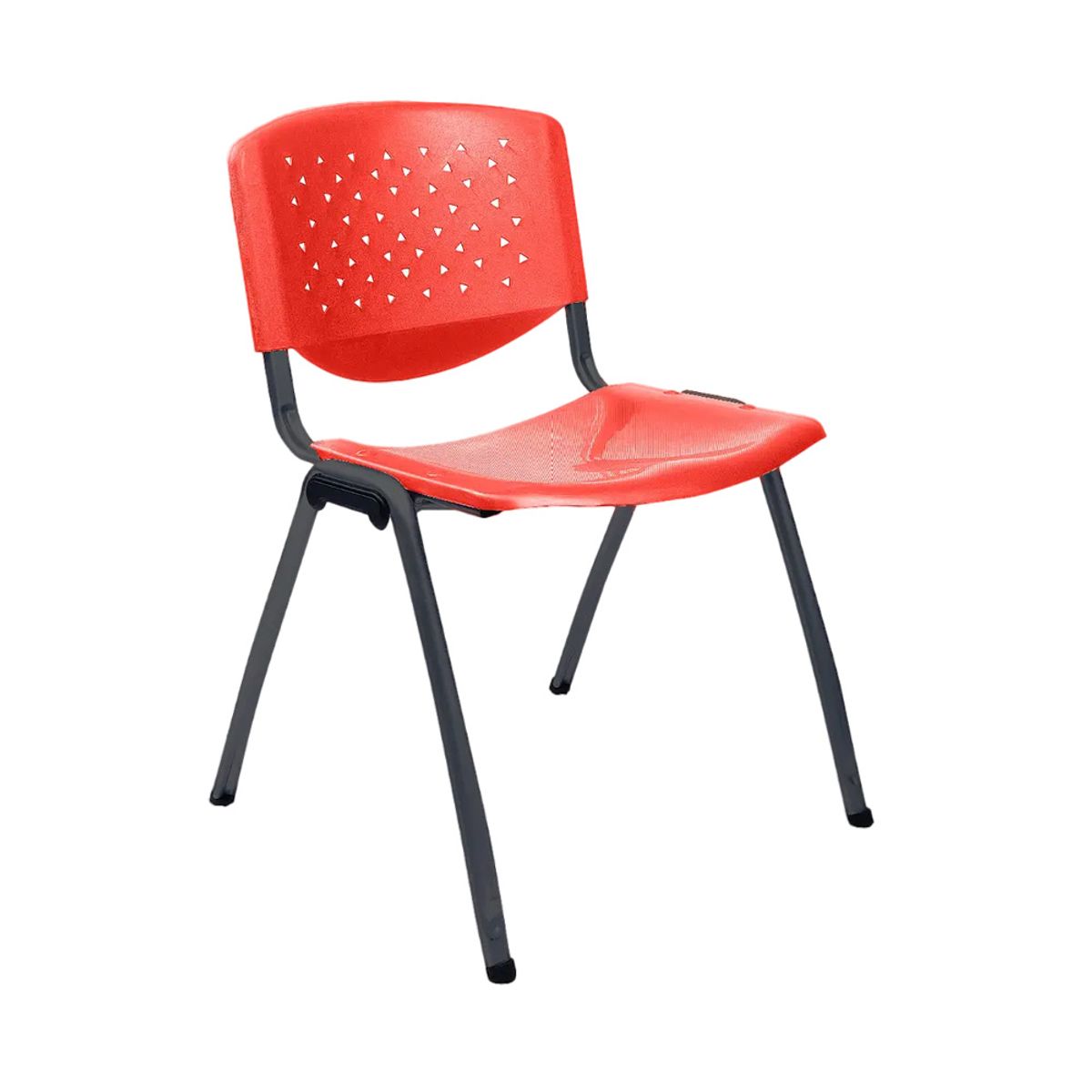 OFIDEAS - Silla de Oficina Visita Prisma Tubo Negro Asiento Rojo Ofideas