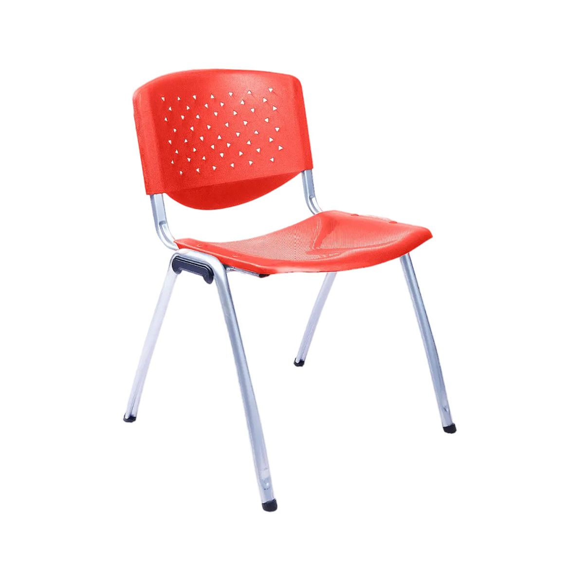 OFIDEAS - Silla de Oficina Visita Prisma Tubo Gris Asiento Rojo Ofideas