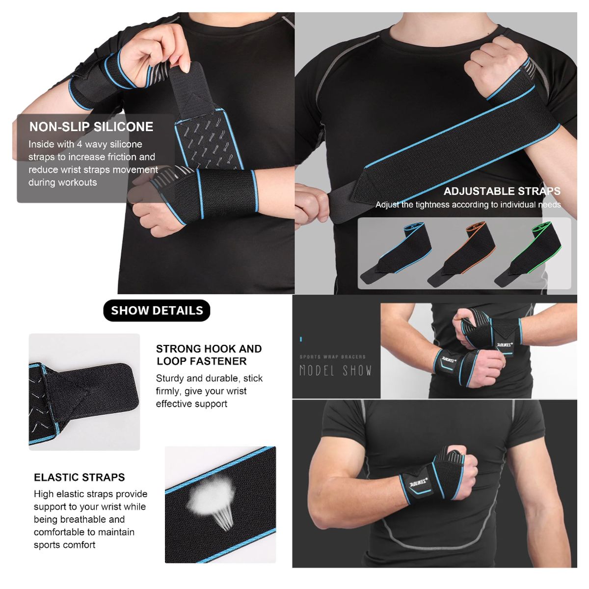 TODO FIT - Muñequeras Elásticas para Entrenamiento Prevenir Lesiones Deportivas