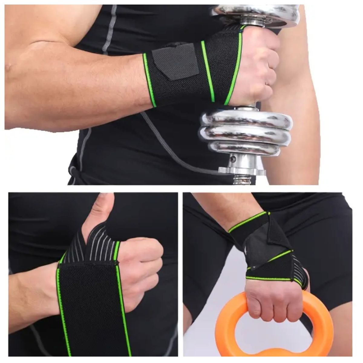 TODO FIT - Muñequeras Elásticas para Entrenamiento Prevenir Lesiones Deportivas