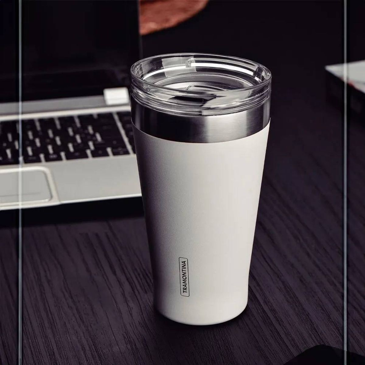 TRAMONTINA - Vaso Térmico con tapa 550 ml Blanco Exata - Tramontina