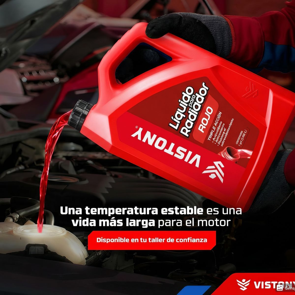 VISTONY - Líquido para Radiador Refrigerante Galón Rojo