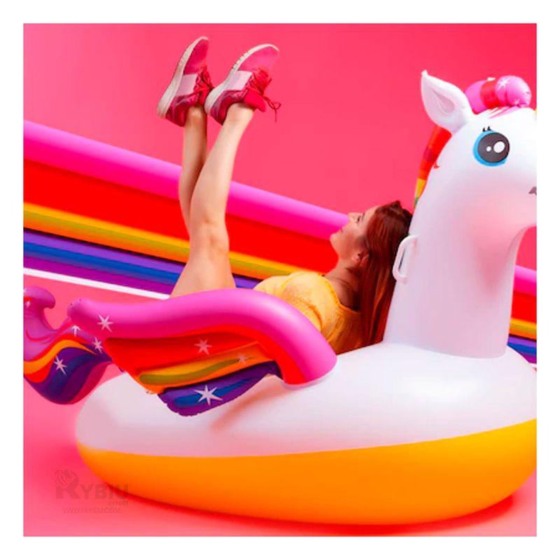 RYBIU IMPORT - Inflable Facil de Inflar de Unicornio Y+Gift MiniAgenda