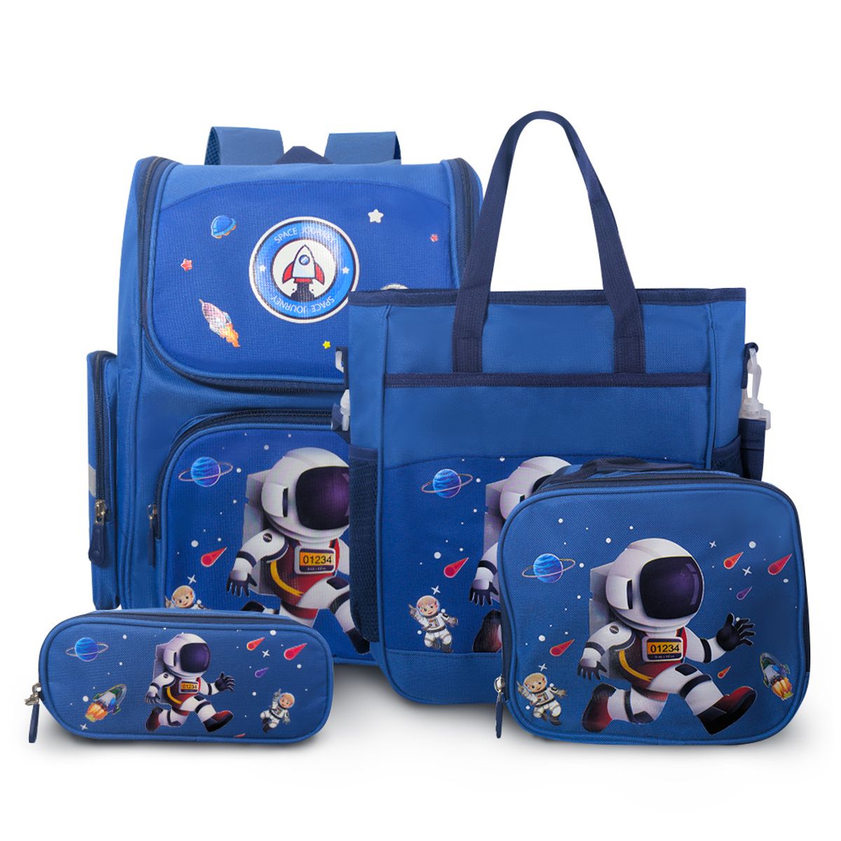 KELLER - Mochila Kawaii 4 Piezas para Niños Diseño Astronauta Azul KW4