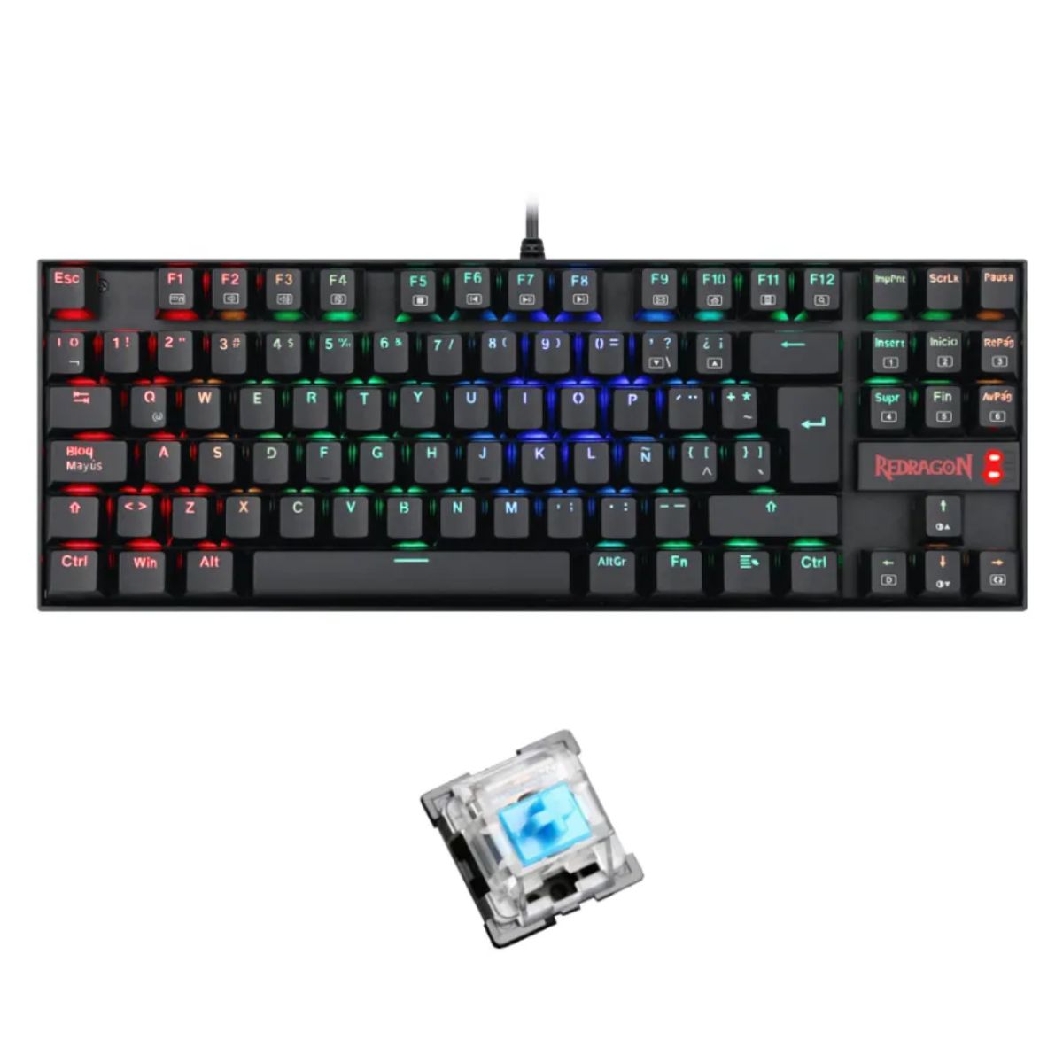 REDRAGON - teclado Redragon   KUMARA K552RGB  black BLUE SWITCH Español