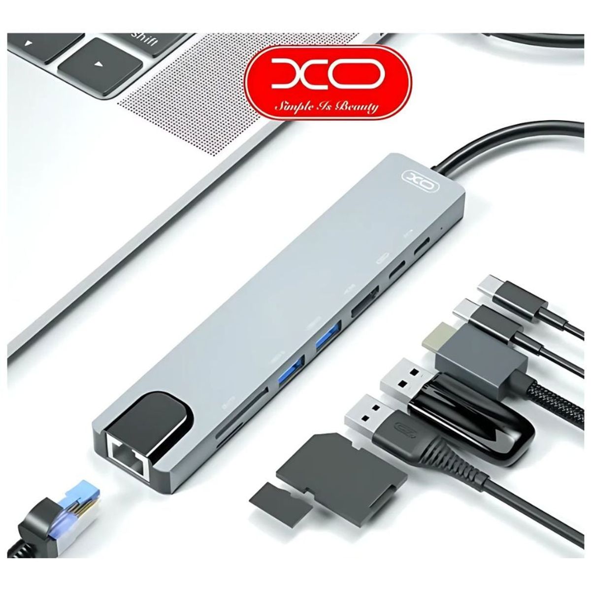 XO SIMPLE IS BEAUTY - Adaptador HUB Tipo C Multifunción XO-HUB003