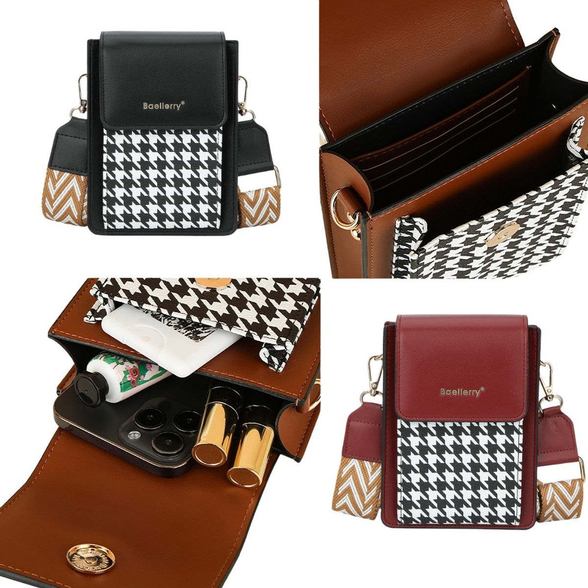 BAELLERRY - Bandolera de cuero vegano PU para dama 8626