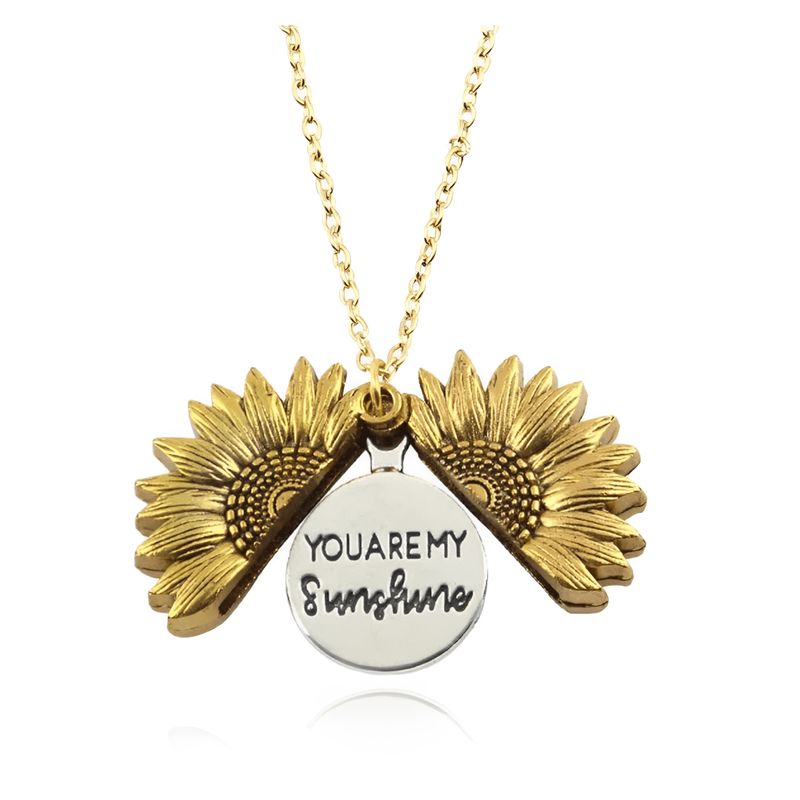 GENERICO - Collar Girasol You Are My Sunshine Acero Joya Regalo Mujer