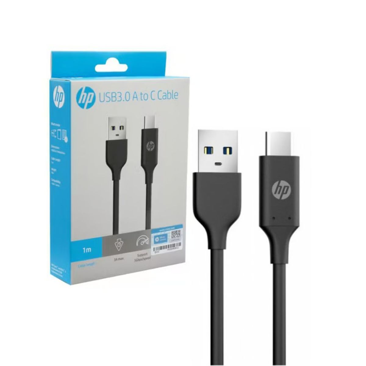 HP - Cable Cargador HP USB 3.0 a USB-C 3A Transmision 5GBPS 1.5 Metros