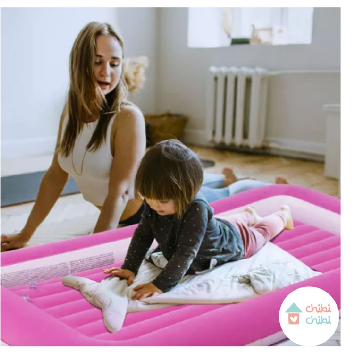 CHIBI CHIBI - Cama Inflable hotel para niños - Rosa