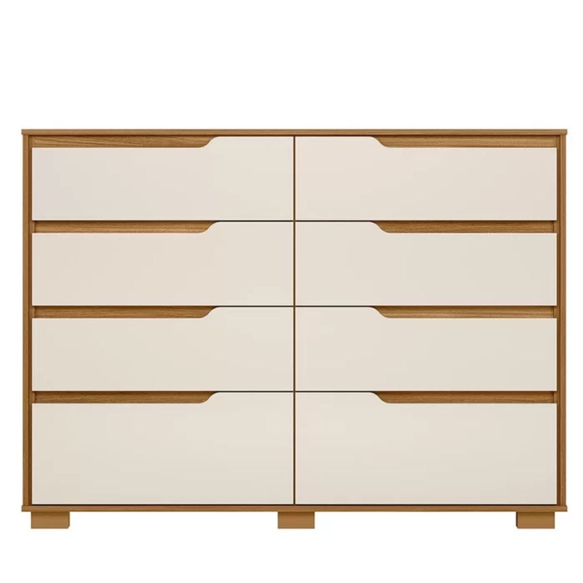 GENERICO - Cómoda Moderna Silk Marrón y Blanco R&R MUEBLES