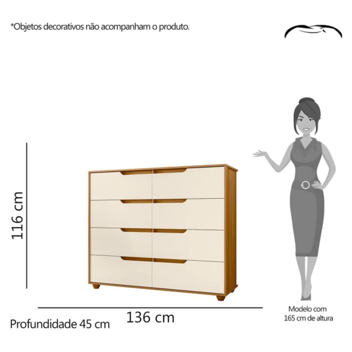 GENERICO - Cómoda Moderna Yuke Marrón y Blanco R&R MUEBLES