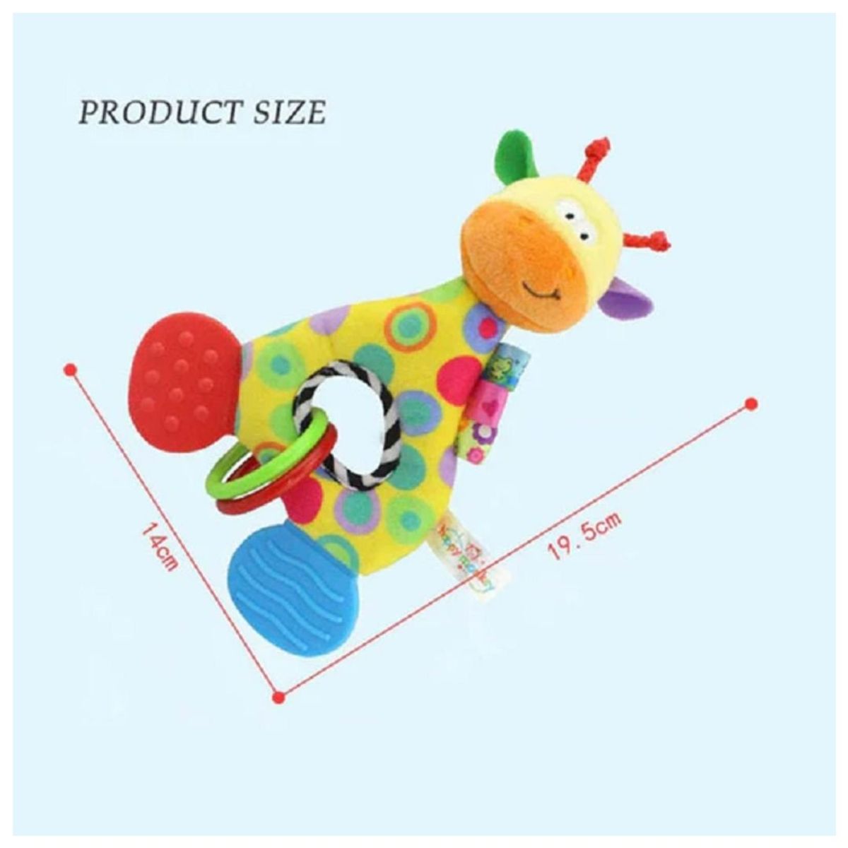 GENERICO - Juguete Sensorial Aro Sonajero Jirafa Colorida