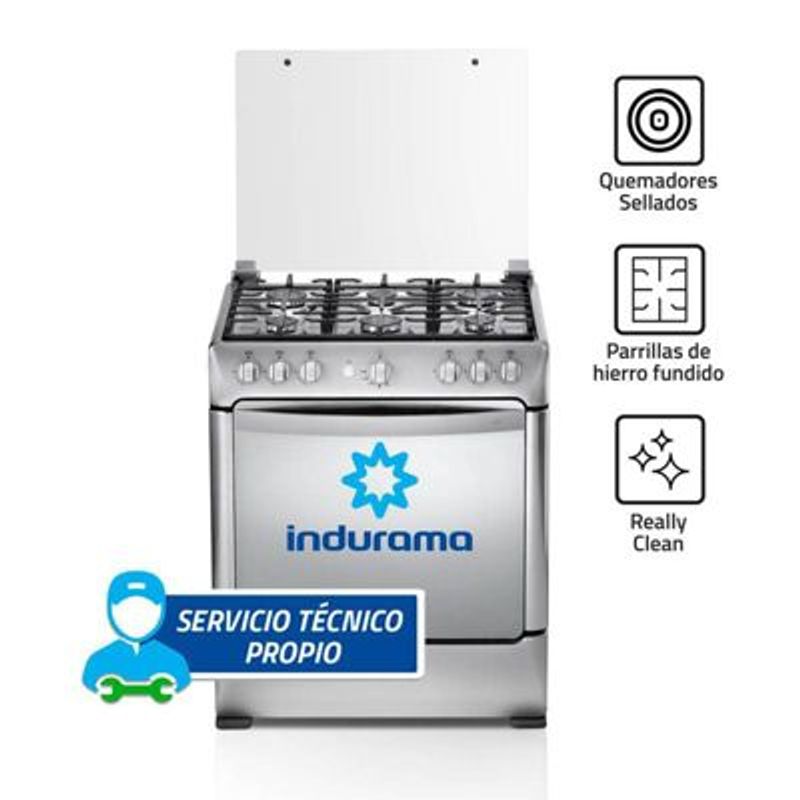 INDURAMA - Cocina Indurama Parma Zafiro Croma 6 Quemadores