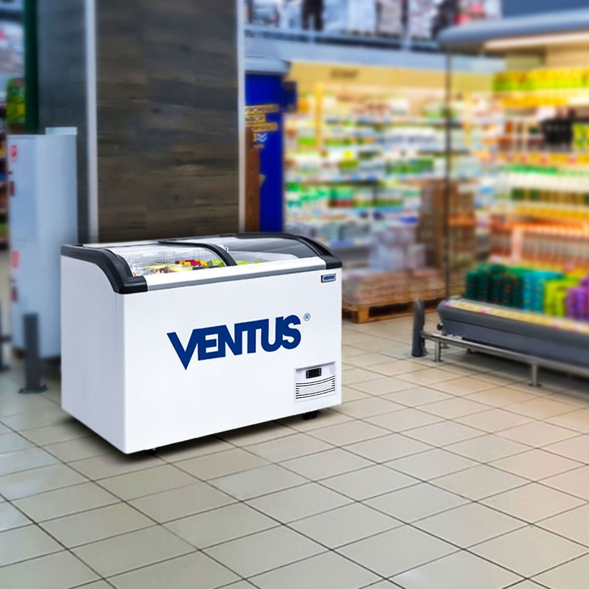 VENTUS - Ventus Congeladora Dual Tapa de Vidrio Curvo - 400L - CTV-420Q PRO