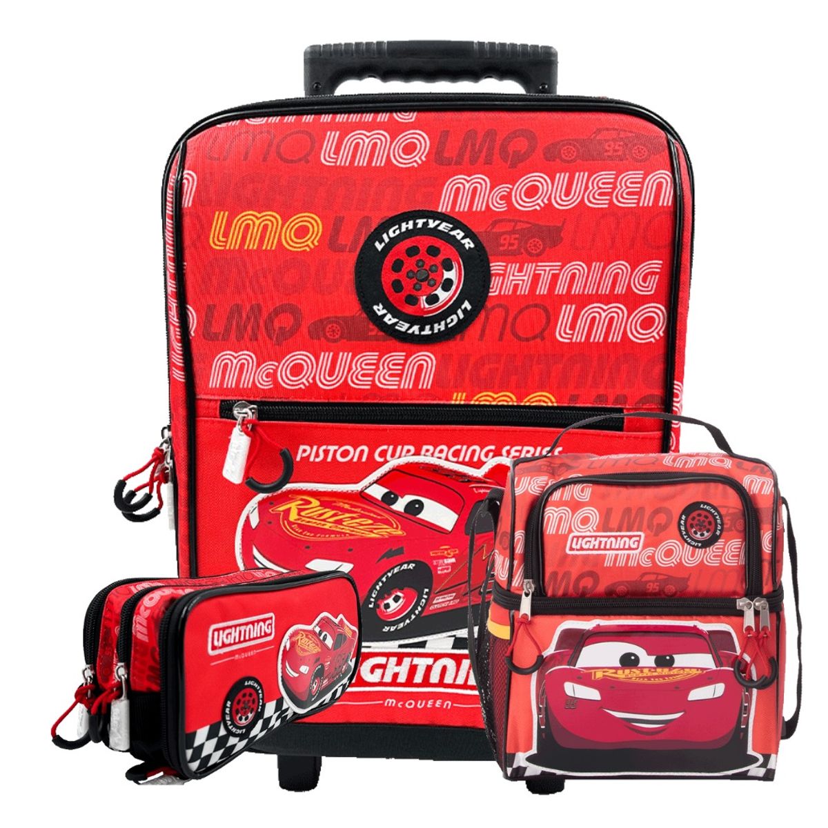 DISNEY - PACK DE MOCHILA  LONCHERA Y CARTUCHERA CARS