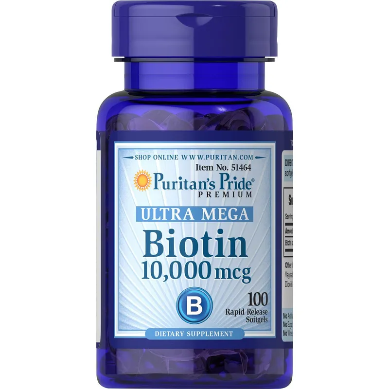 PURITANS PRIDE - Puritan's Pride - Biotina 10,000 mcg 100 cápsulas de liberación rápida