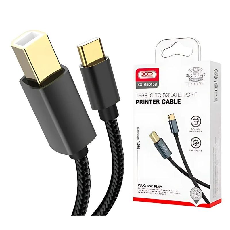 XO SIMPLE IS BEAUTY - Cable de Impresora XO-GB010B TIPO-C A USB-B 15M NEGRO