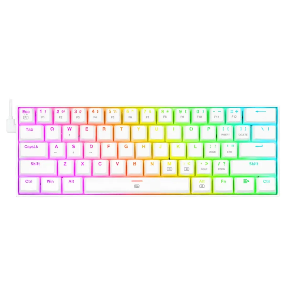 REDRAGON - Gamer Redragon 60% DRAGONBORN Spanish K630W-RGB WHITE RED SWITCH