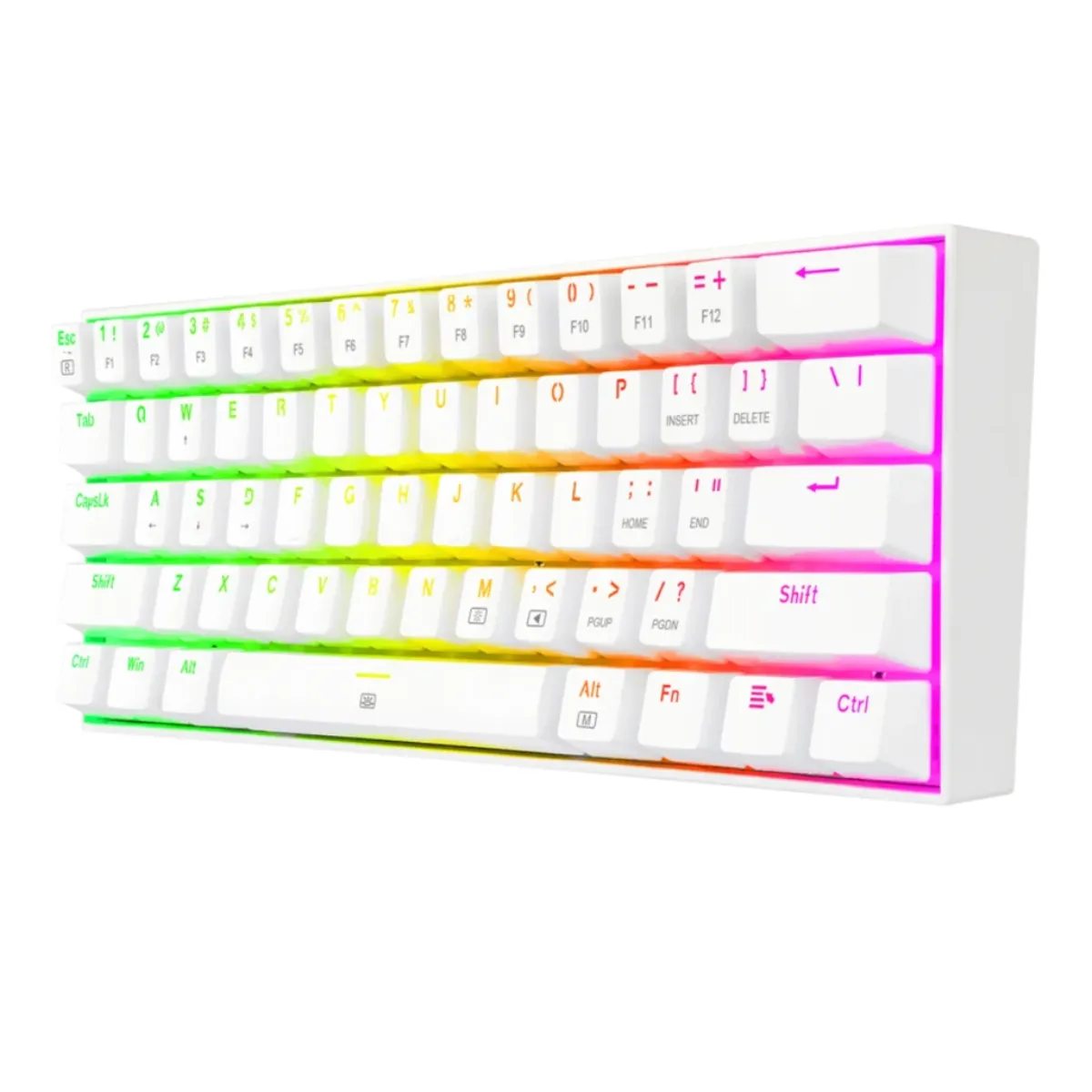 REDRAGON - Gamer Redragon 60% DRAGONBORN Spanish K630W-RGB WHITE RED SWITCH
