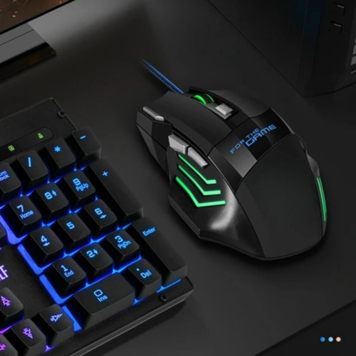 OEM - Mouse Gamer 7D RGB LED Ergonómico 7 Botones Alámbrico 1.4m USB 2.0