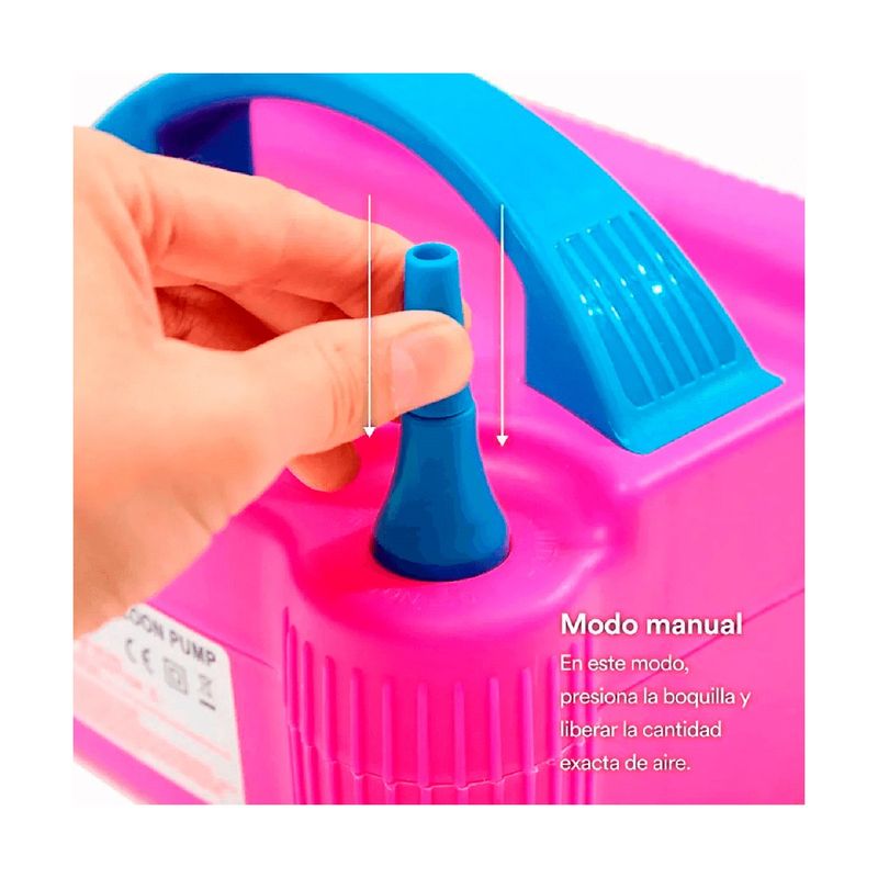 GENERICO - Maquina para Inflar Globos de Color Fucsia Y+Regalo Stickers