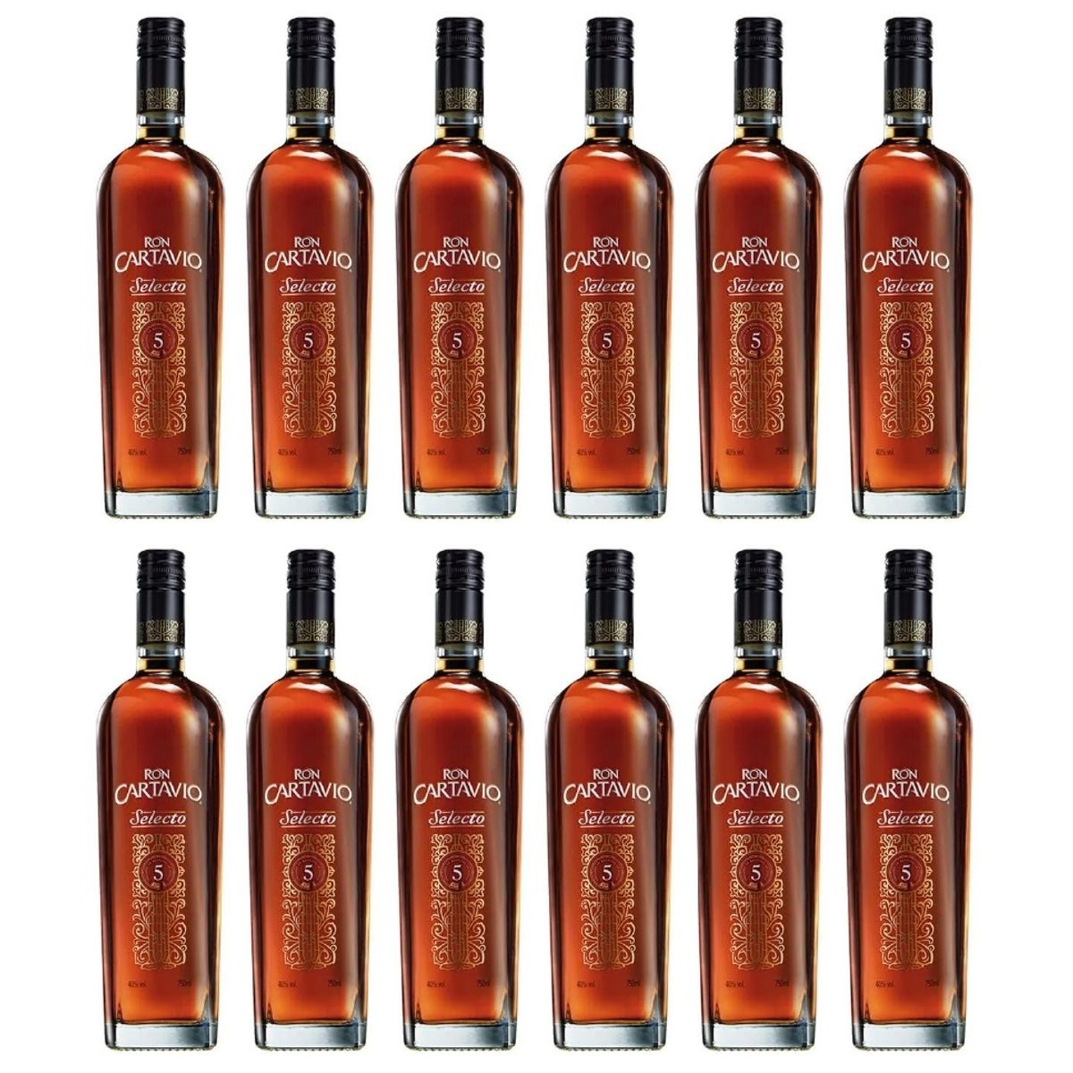 CARTAVIO - Ron Cartavio Selecto 5 años Rubio 750ml - 12 UND