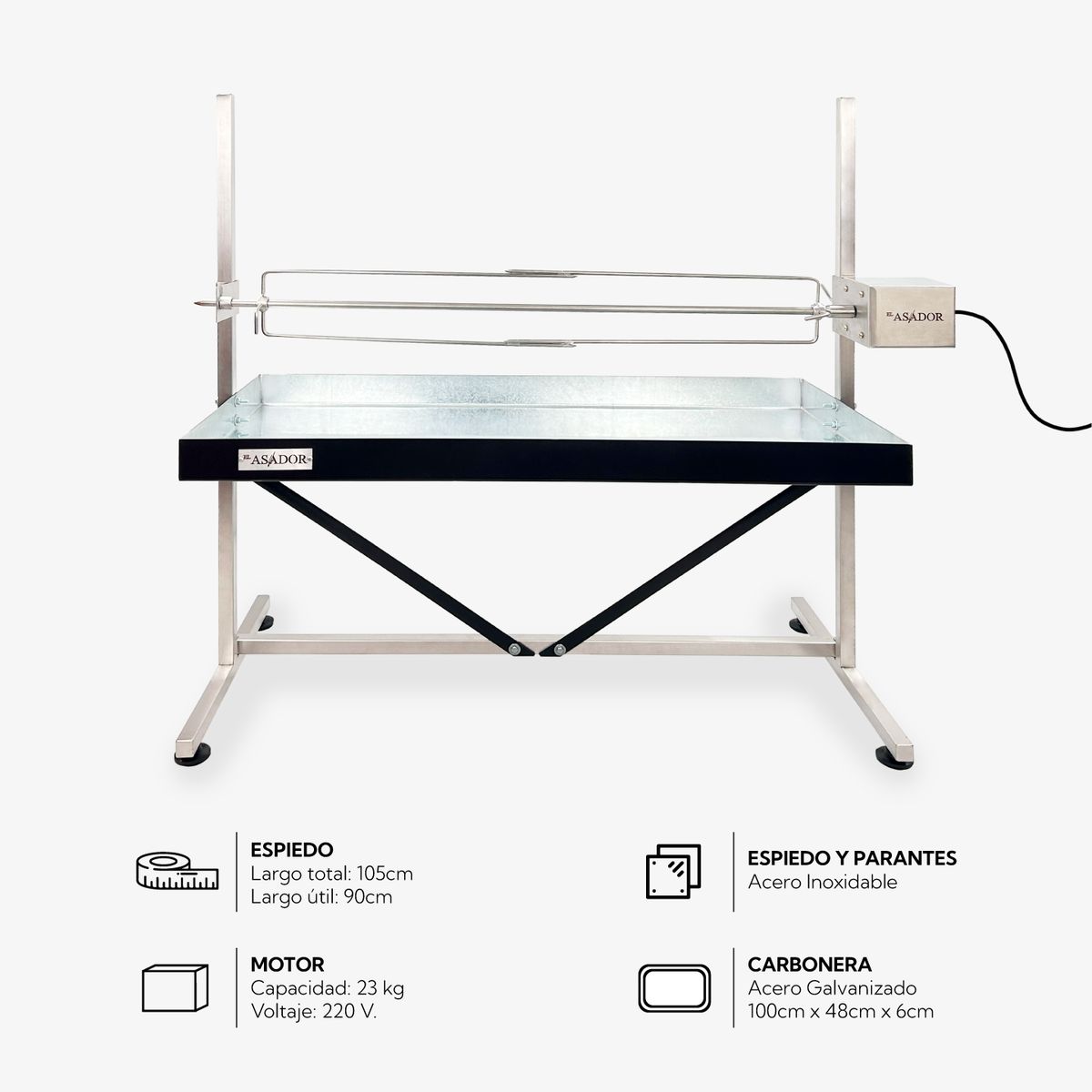 EL ASADOR - Asador profesional 23 kg
