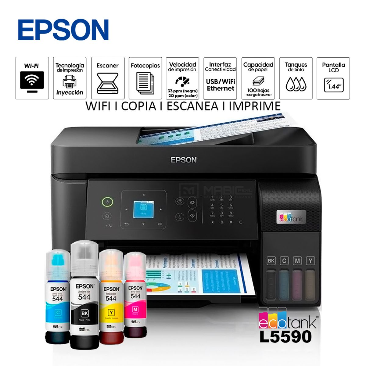 EPSON - Impresora Multifuncional Epson L5590 WIFI Ethernet Fax ADF