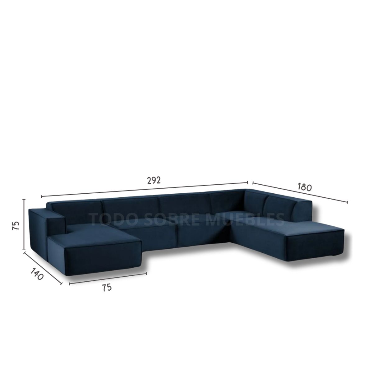 GENERICO - Seccional Derecho Lujo Vitoriano - Azul Oscuro