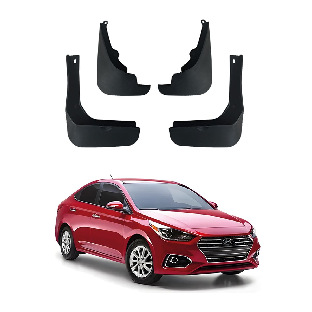 S&T - Tapabarro-Escarpines Para Hyundai Accent 2011-2017 - Negro