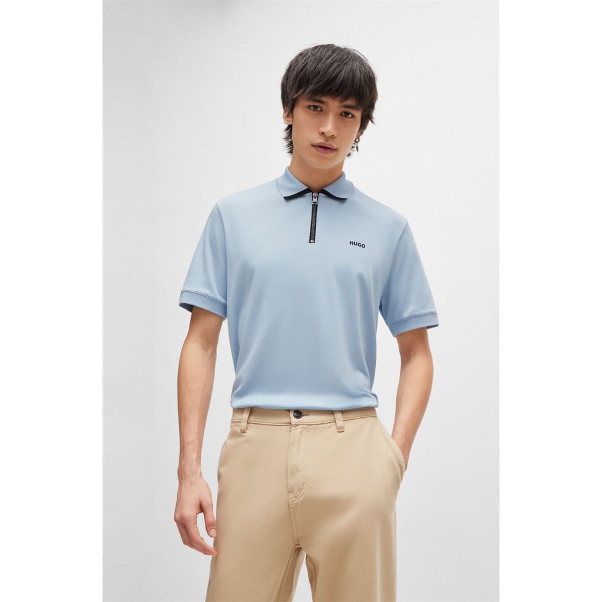 HUGO BOSS - Hugo - Polo de piqué de algodón con logo en contraste