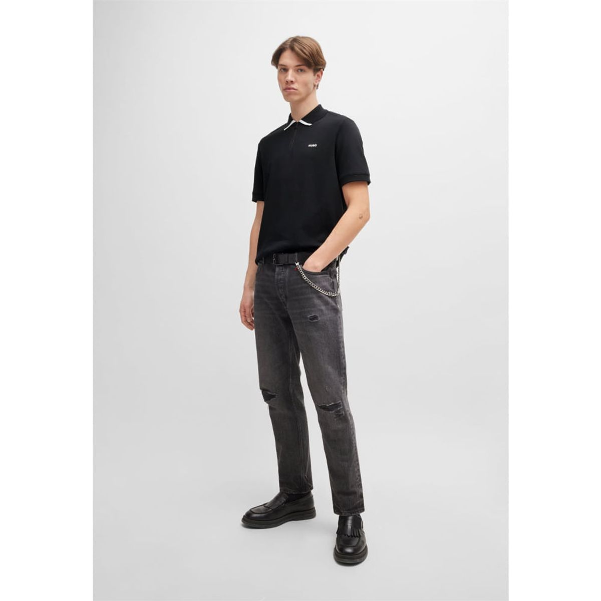 HUGO BOSS - Hugo - Polo de piqué de algodón con logo en contraste